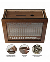 Wooden Money Piggy Bank, Money Saving Box, Gullak with Savings Chart, 100000 Rupees Goal Tracker, Cash Collection Bank for Kids and Adults(1Pc)