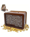 Wooden Money Piggy Bank, Money Saving Box, Gullak with Savings Chart, 100000 Rupees Goal Tracker, Cash Collection Bank for Kids and Adults(1Pc)