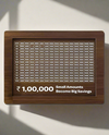Wooden Money Piggy Bank, Money Saving Box, Gullak with Savings Chart, 100000 Rupees Goal Tracker, Cash Collection Bank for Kids and Adults(1Pc)